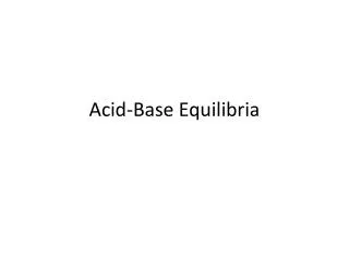 Acid-Base Equilibria