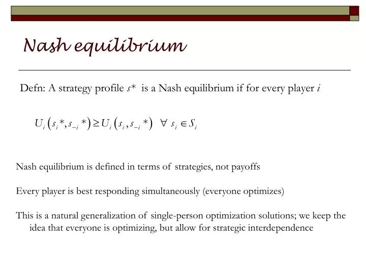 nash equilibrium