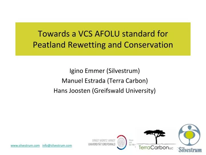 towards a vcs afolu standard for peatland rewetting and conservation