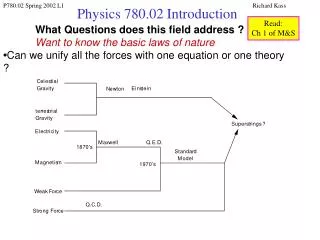 Physics 780.02 Introduction