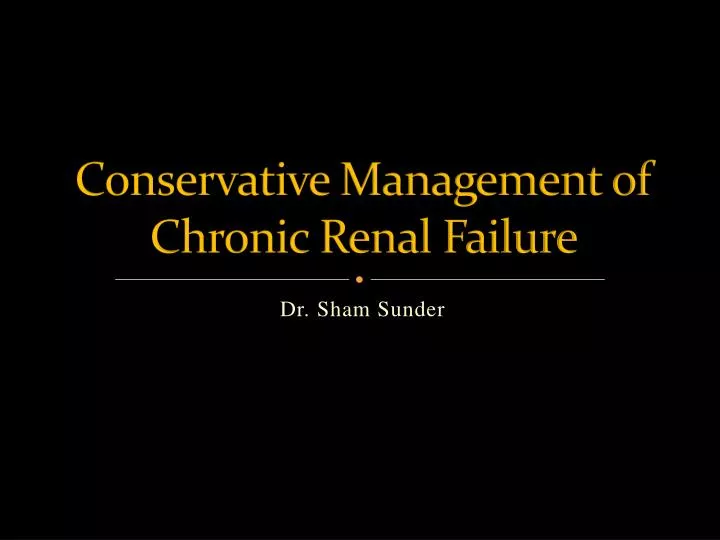 conservative management of chronic renal failure
