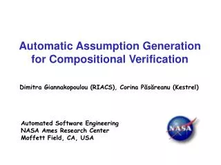 Automatic Assumption Generation for Compositional Verification