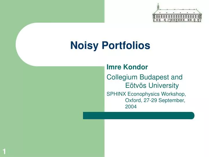 noisy portfolios