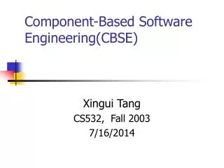 Component-Based Software Engineering(CBSE)