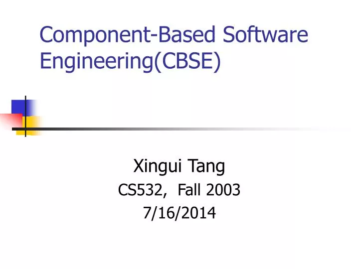 component based software engineering cbse