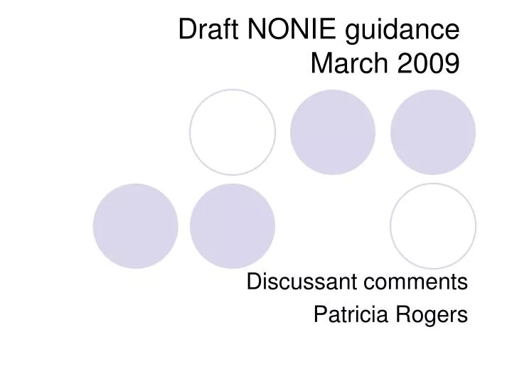 draft nonie guidance march 2009