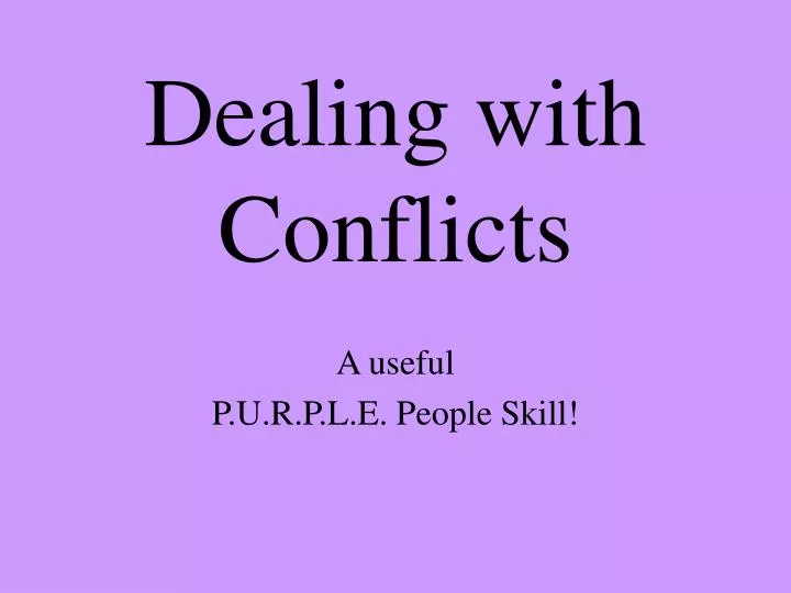 dealing with conflicts