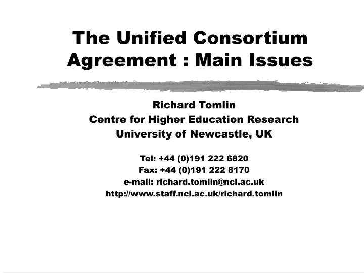 the unified consortium agreement main issues