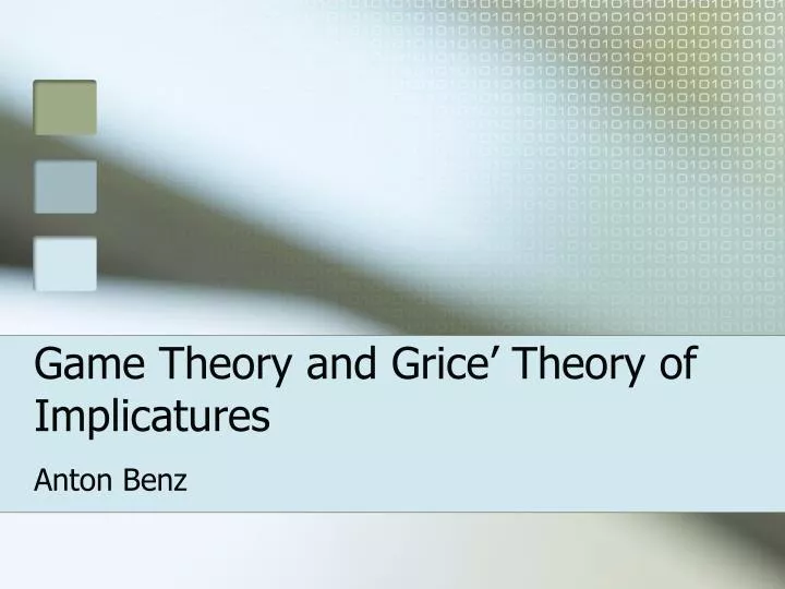 game theory and grice theory of implicatures