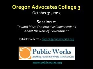 Session 2: Toward More Constructive Conversations About the Role of Government