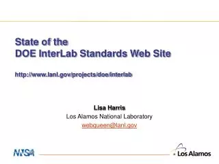 State of the DOE InterLab Standards Web Site http://www.lanl.gov/projects/doe/interlab