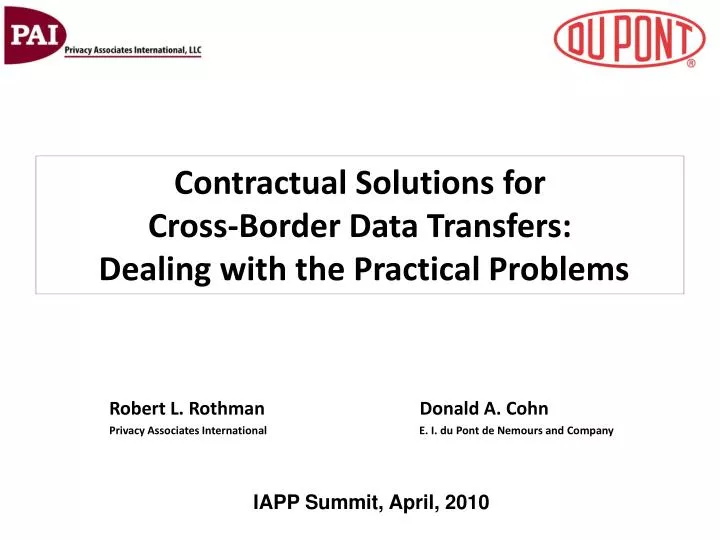 contractual solutions for cross border data transfers dealing with the practical problems