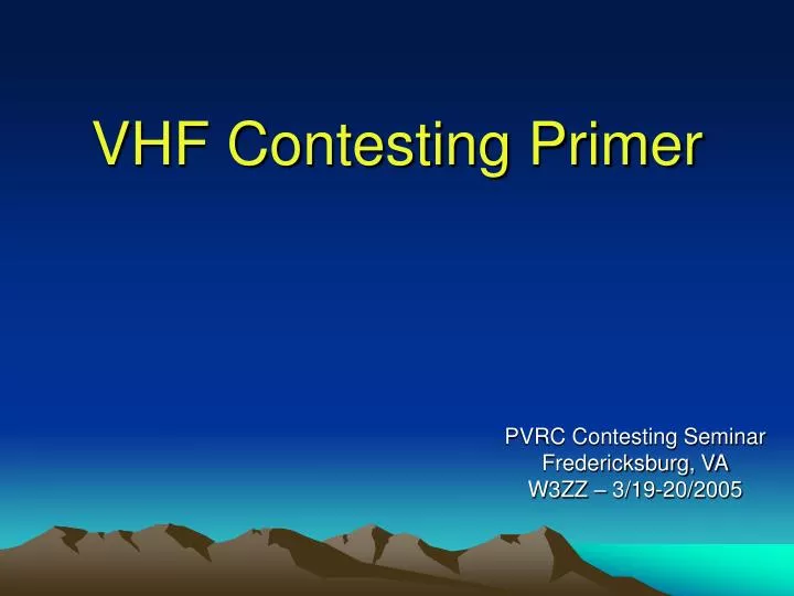 vhf contesting primer