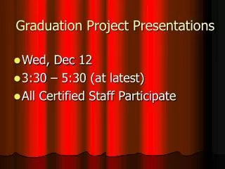 Graduation Project Presentations