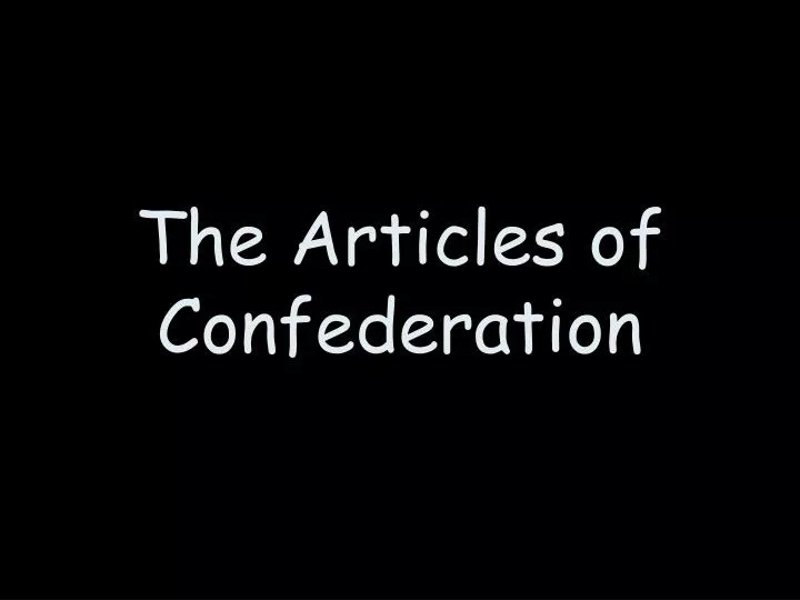 the articles of confederation