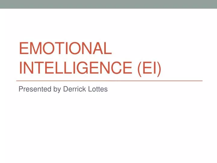 emotional intelligence ei