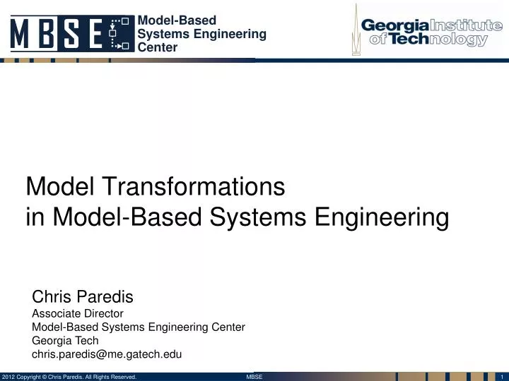 model transformations in model based systems engineering