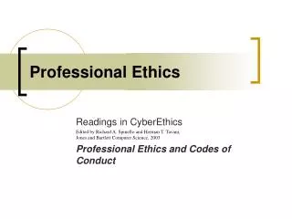 Professional Ethics