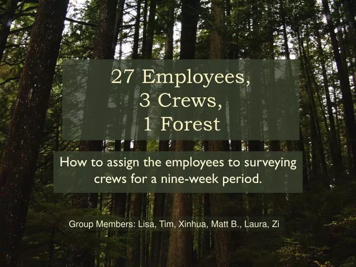27 employees 3 crews 1 forest