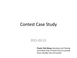 Contest Case Study