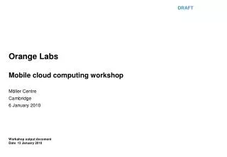 Orange Labs Mobile cloud computing workshop
