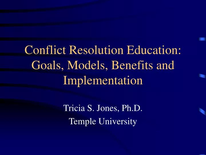 conflict resolution education goals models benefits and implementation
