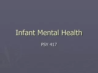 Infant Mental Health