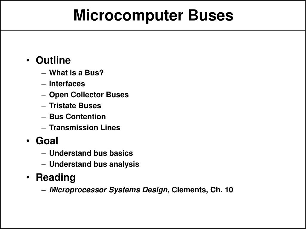 PPT - Microcomputer Buses PowerPoint Presentation, free download - ID ...