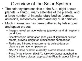 Overview of the Solar System