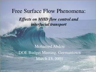 Free Surface Flow Phenomena: