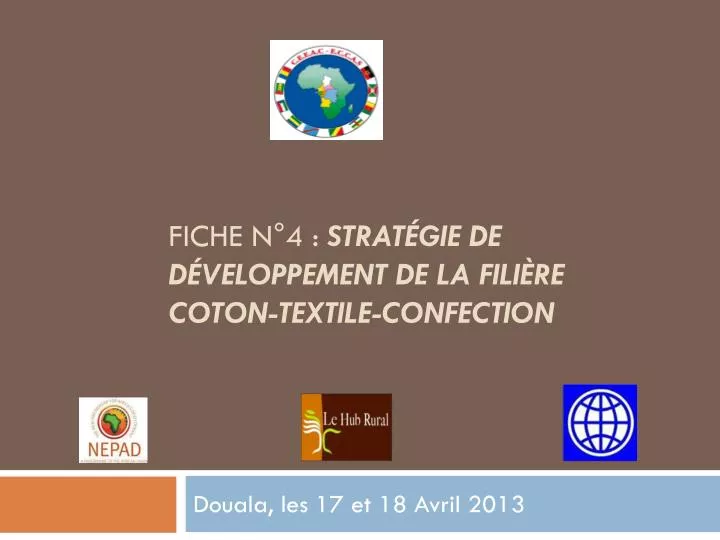 fiche n 4 strat gie de d veloppement de la fili re coton textile confection