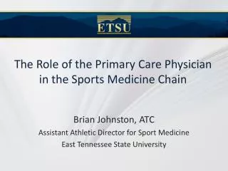 The Role of the Primary Care Physician in the Sports Medicine Chain