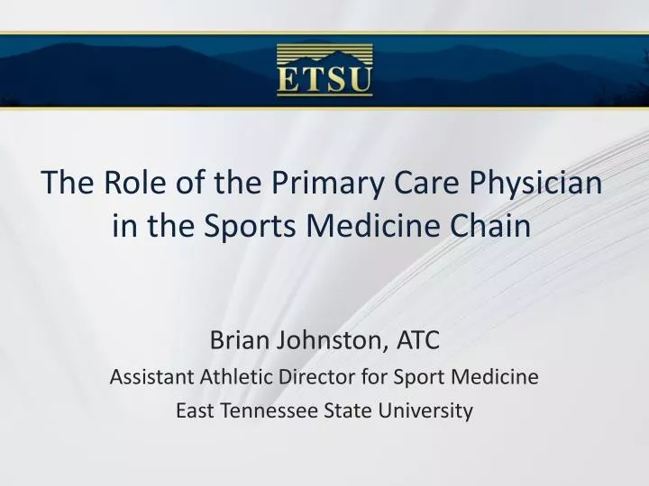 the role of the primary care physician in the sports medicine chain