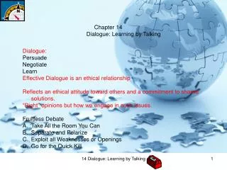 Chapter 14 Dialogue: Learning by Talking