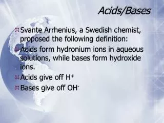 Acids/Bases