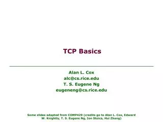 TCP Basics