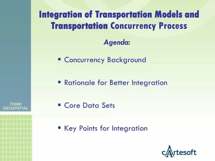 integration of transportation models and transportation concurrency process
