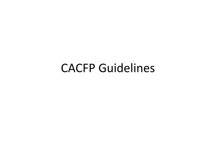 cacfp guidelines
