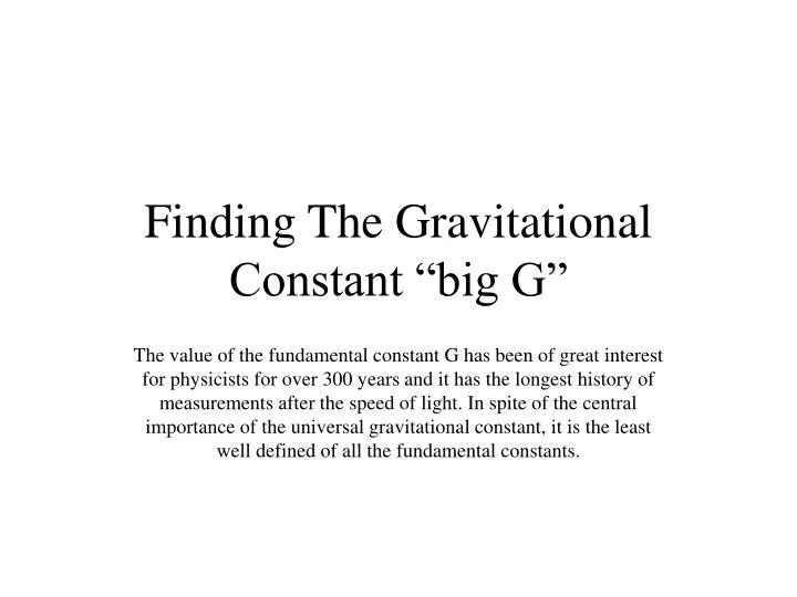 finding the gravitational constant big g