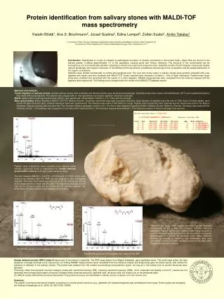 Protein identification from salivary stones with MALDI-TOF mass spectrometry