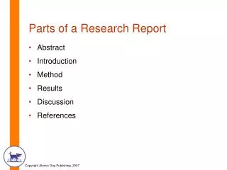 Parts of a Research Report