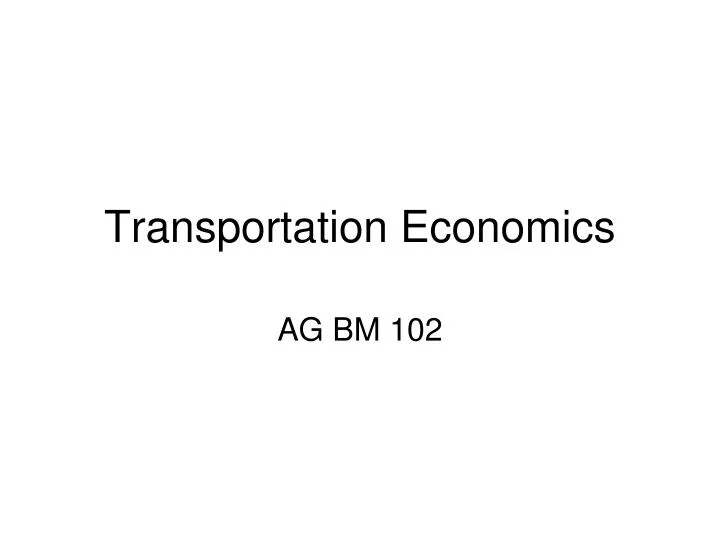 transportation economics