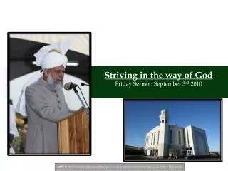 Striving in the way of God Friday Sermon September 3 rd 2010