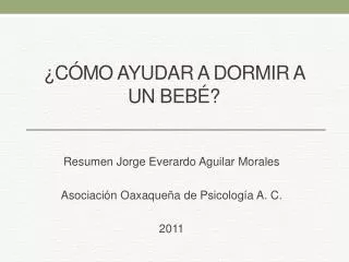 c mo ayudar a dormir a un beb