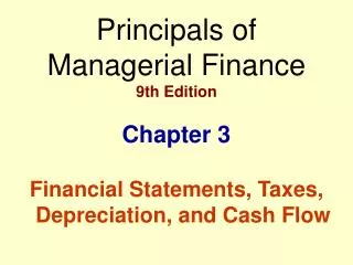 Principals of Managerial Finance 9th Edition