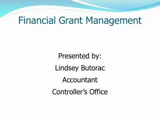 Financial Grant Management