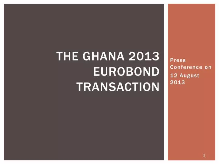 the ghana 2013 eurobond transaction