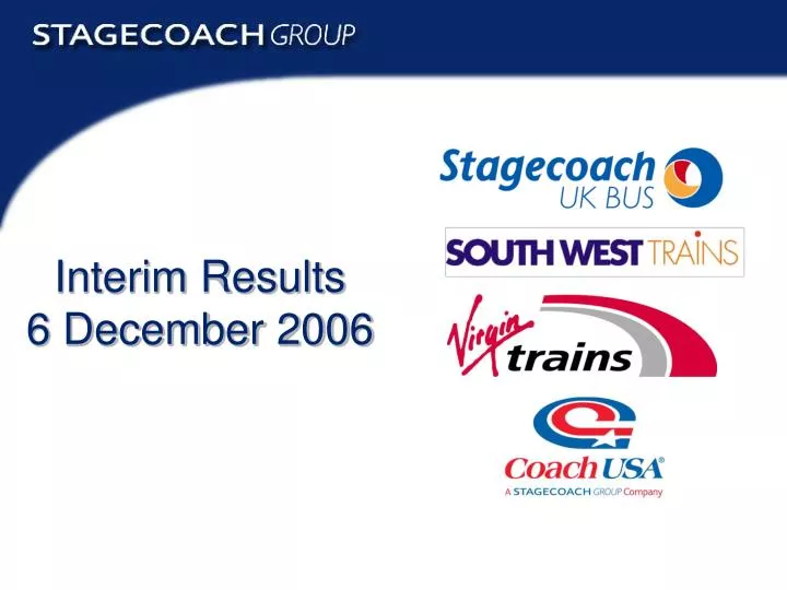 interim results 6 december 2006
