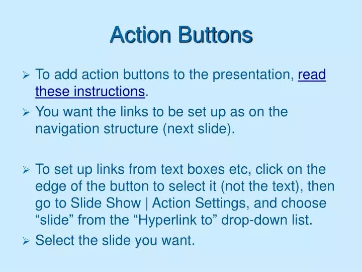 action buttons