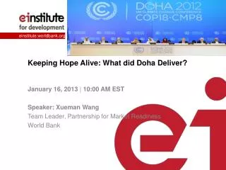 Keeping Hope Alive: What did Doh a Deliver?